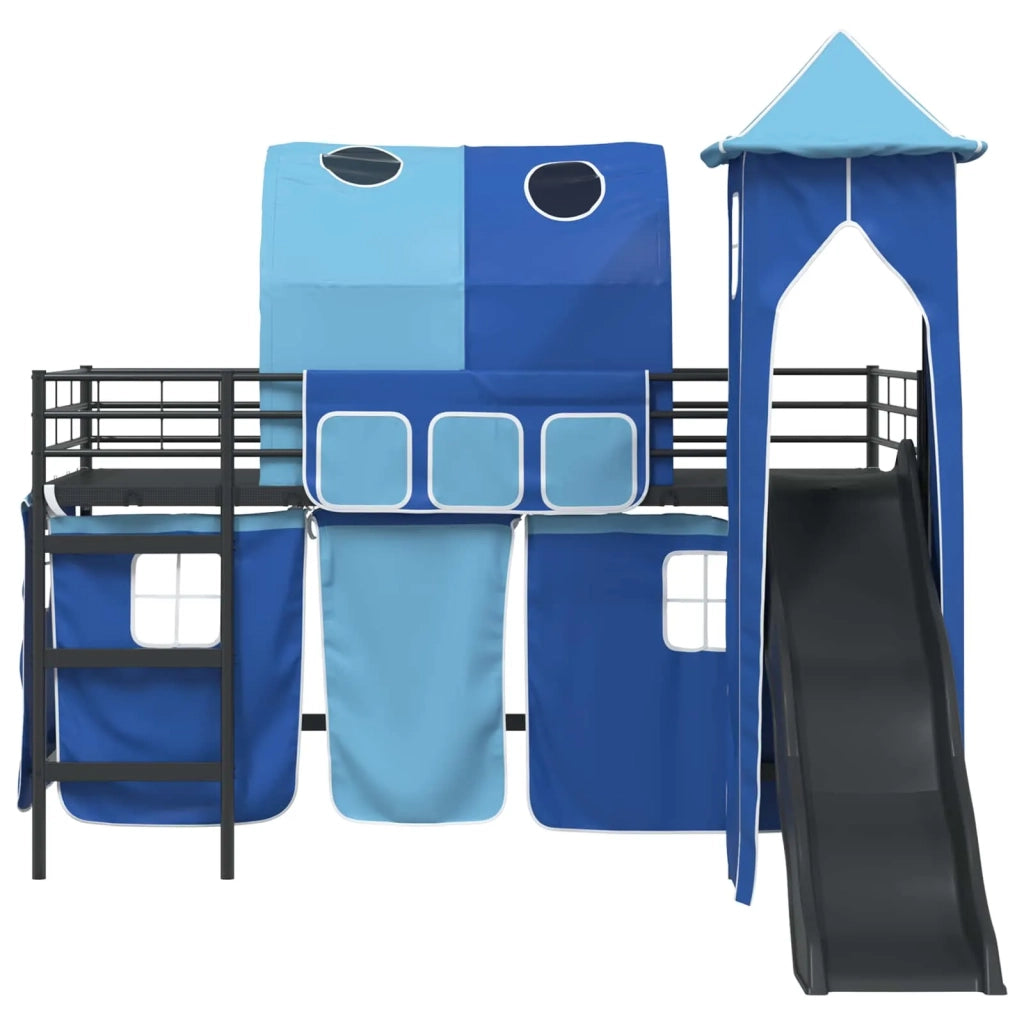 Struttura del letto loft per bambini Nero e Blu 107 x 200 cm