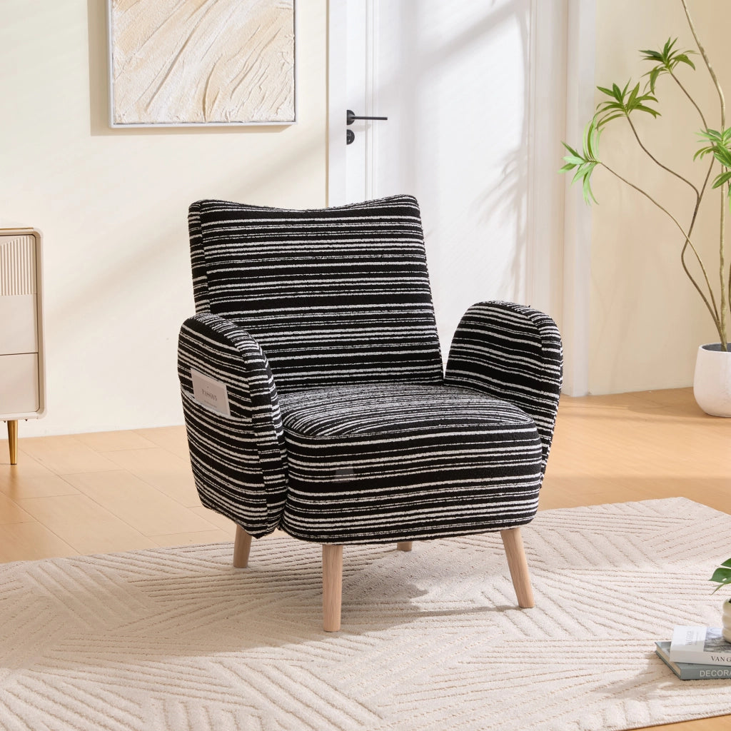 POLTRONA moderna 77x81x87 cm in bouclé nero