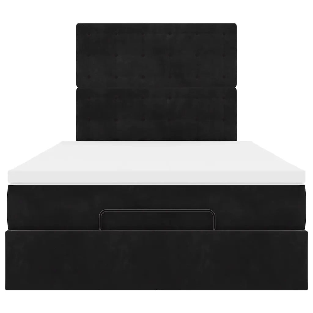 Struttura Letto Pouf con Materassi Nero 120x200 cm Velluto 3314458
