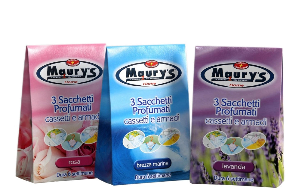 MAURY'S DEODORANTE 3 SACCHETTI PROFUMATI PER CASSETTI E ARMADI