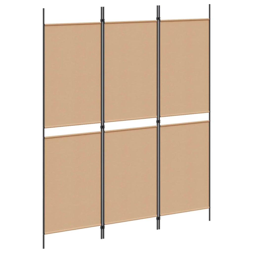 Paravento a 3 pannelli Beige 150 x 180 cm Tessuto 42039215