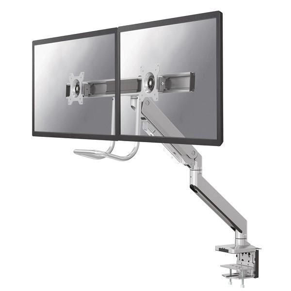 Neomounts nm-d775dxsilver braccio per monitor 10-32" - molla a gas - topfix - 180°-stop