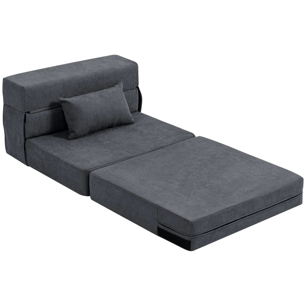 Divano letto trasformabile ¨C Xylo ¨C Schiuma grigio scuro con cuscini