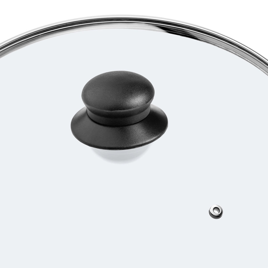 Coperchio in vetro KADAX da 30 cm, universale, resistente al calore.