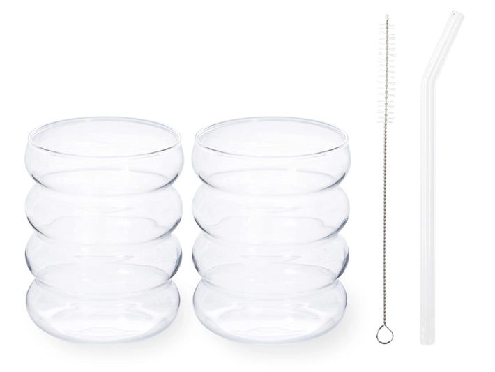 Set 2 Bicchieri + 2 cannucce Matcha Tea 350 cc