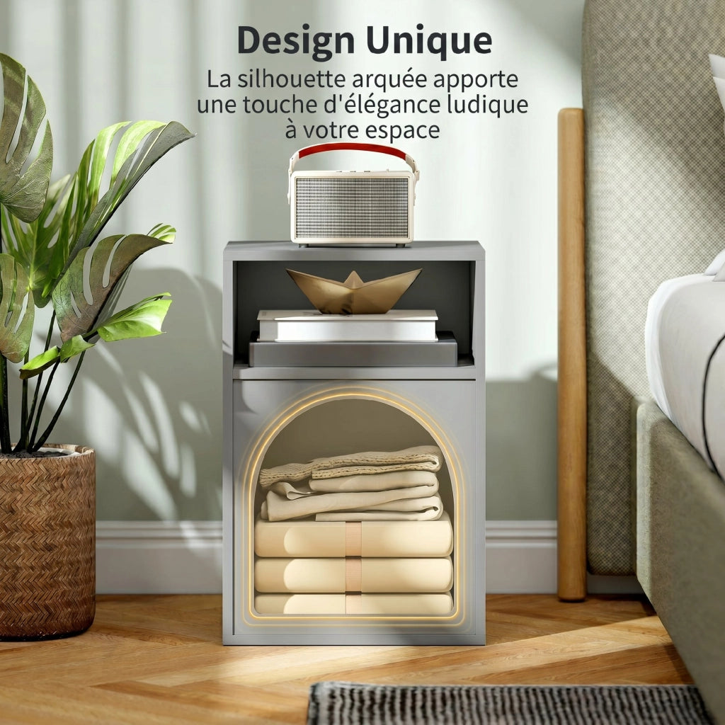Set 2 comodini con ripiano aperto design moderno ¨C Xylo ¨C grigio 40x30x60 cm