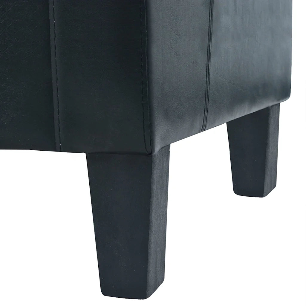 Divano a 3 Posti in Pelle Sintetica Nero 245588