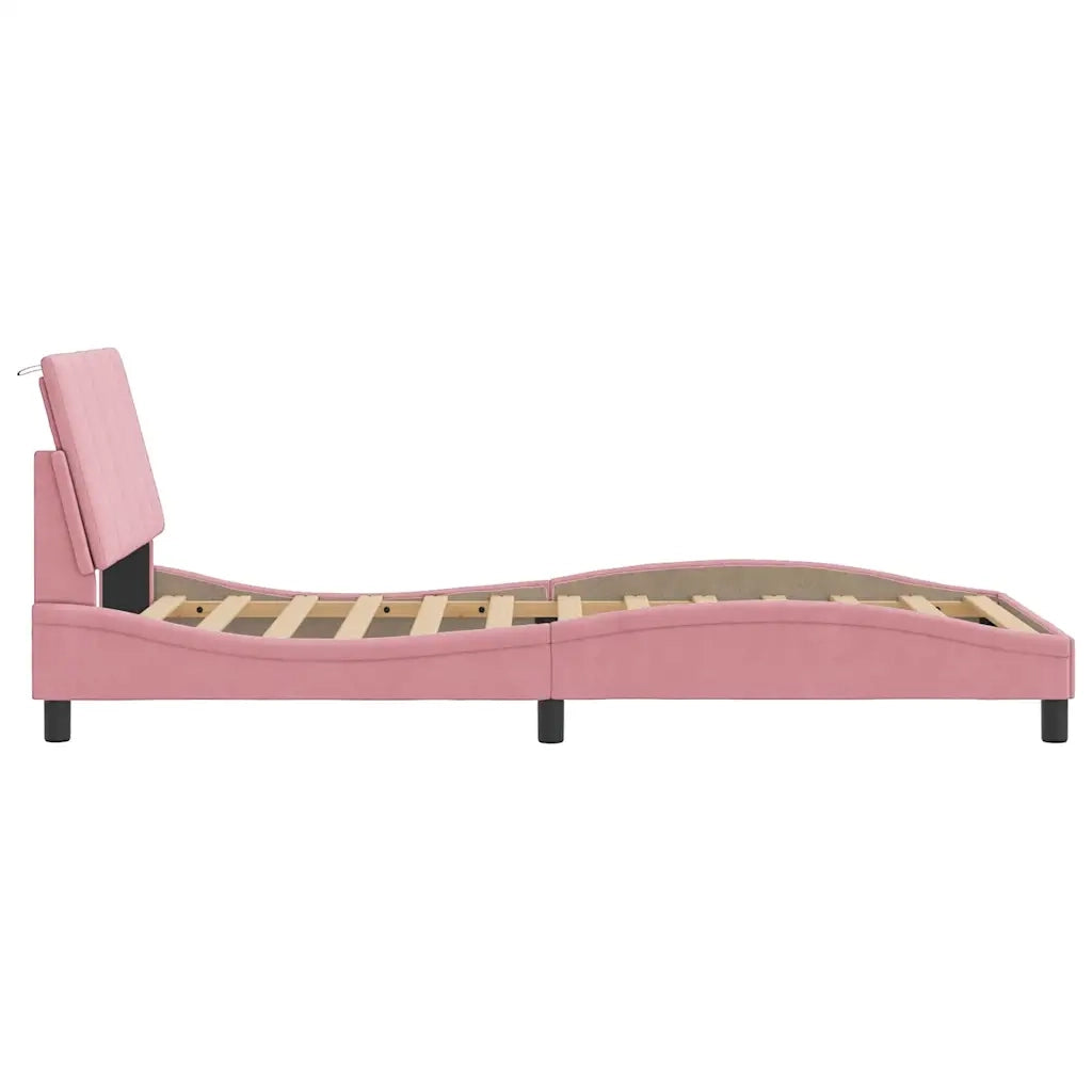 Giroletto senza Materasso Hanko Rosa 100x200 cm in Velluto 3207836