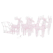 Decorazione Natalizia Renne e Slitta 280x28x55 cm in Acrilico CFW5145288