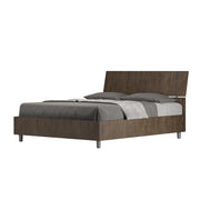 BS COM Letto matrimoniale francese con rete 140x200 testata inclinata noce