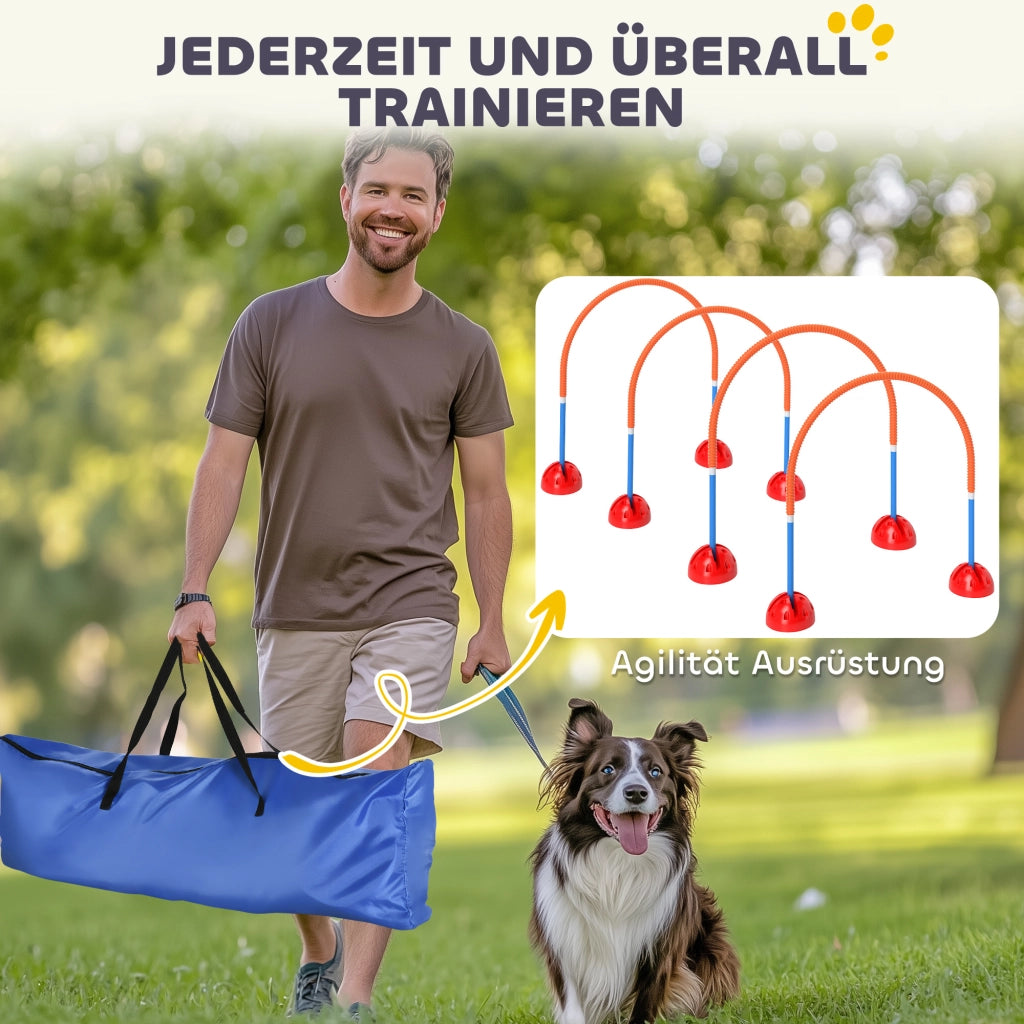 Set Attrezzatura Agility per Cani 4 Pezzi ¨C Minimal ¨C Blu