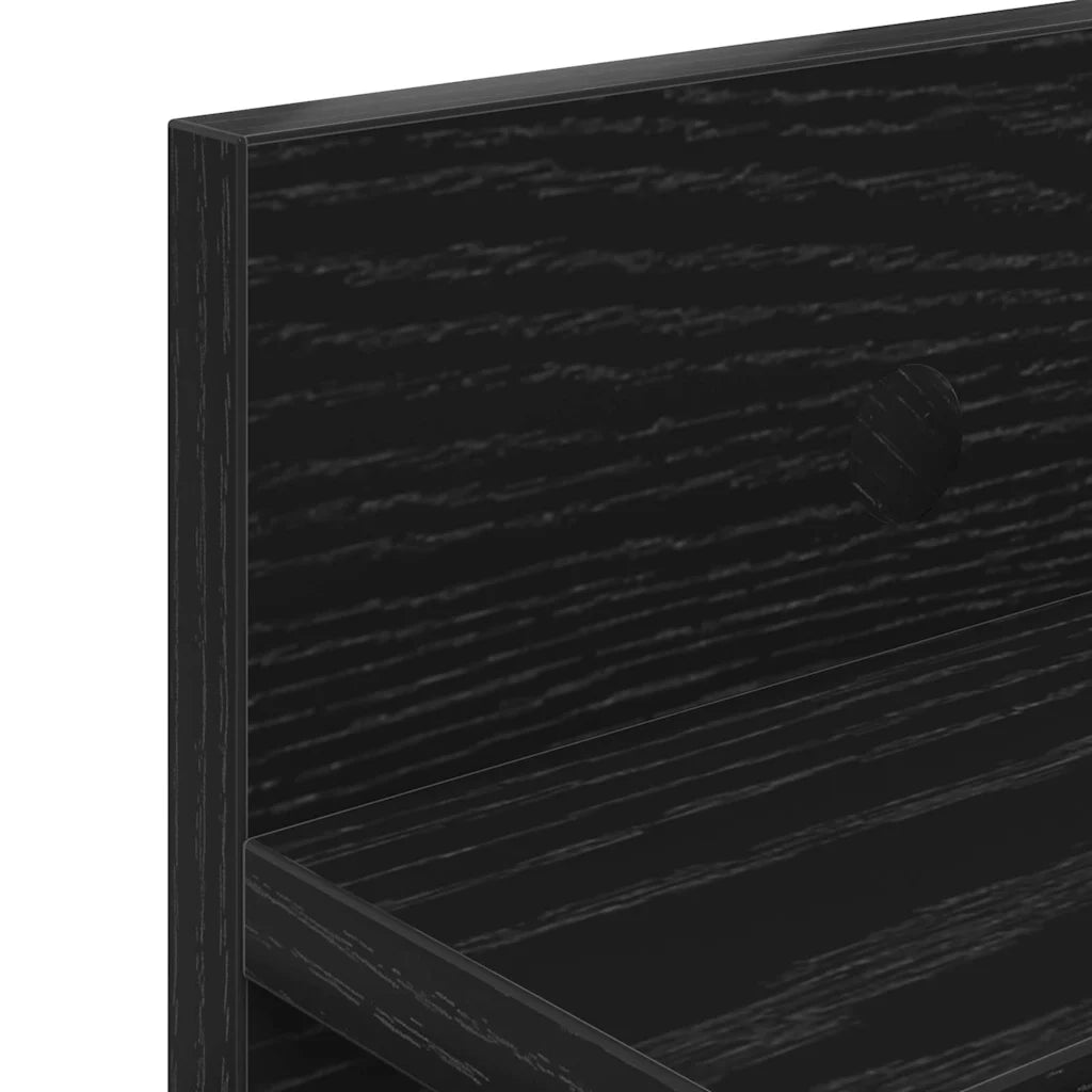 Appendiabiti a muro Rovere Nero 100 x 10,5 x 18 cm 874404