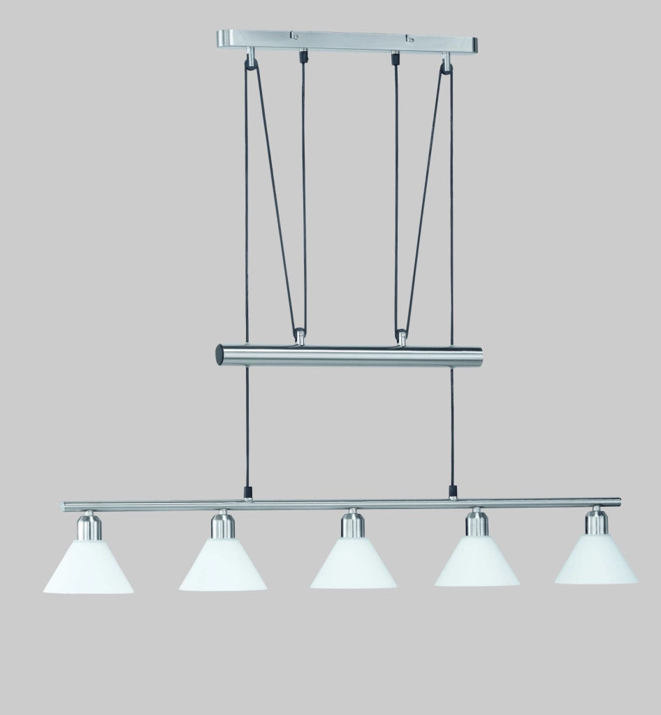 STAMINA SOSPENSIONE YO-YO 5 CONI ATATCCO E14 VETRO L.100X14CM