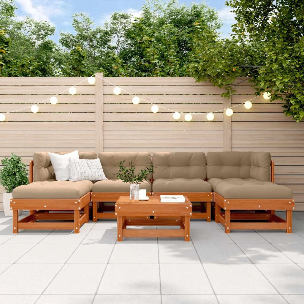 Set Lounge da Giardino 7 pcs Marrone Cera 3418126