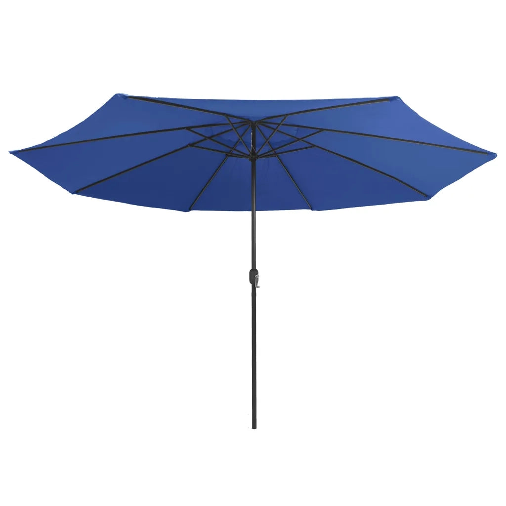 Ombrellone da Esterni con Palo in Metallo 390 cm Azzurro 47385