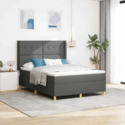 Letto a molle con strisce LED Grigio 160 x 200 cm Tessuto 3343701