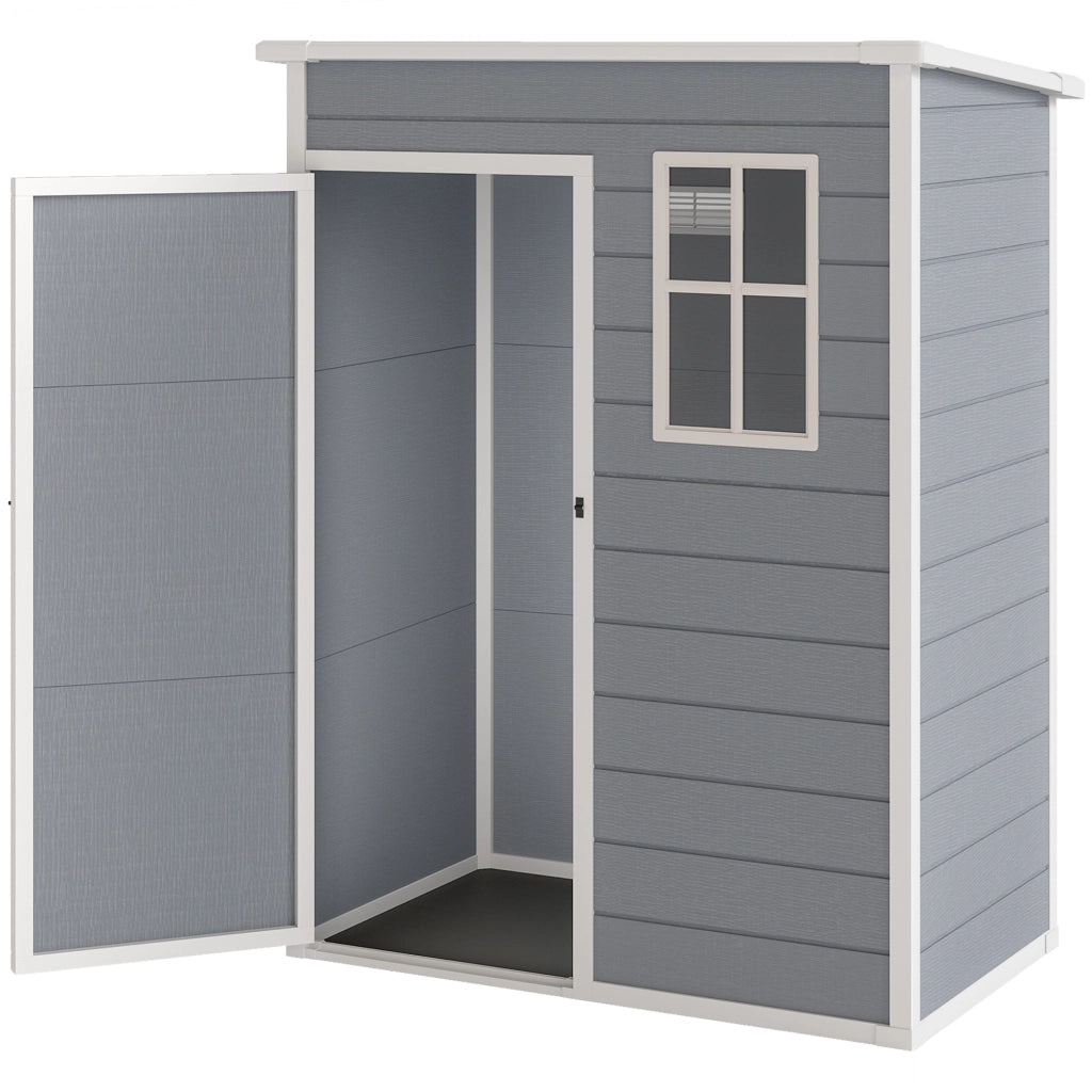 Casetta da giardino ¨C zephmum ¨C 151x92x193 cm, grigio, plastica