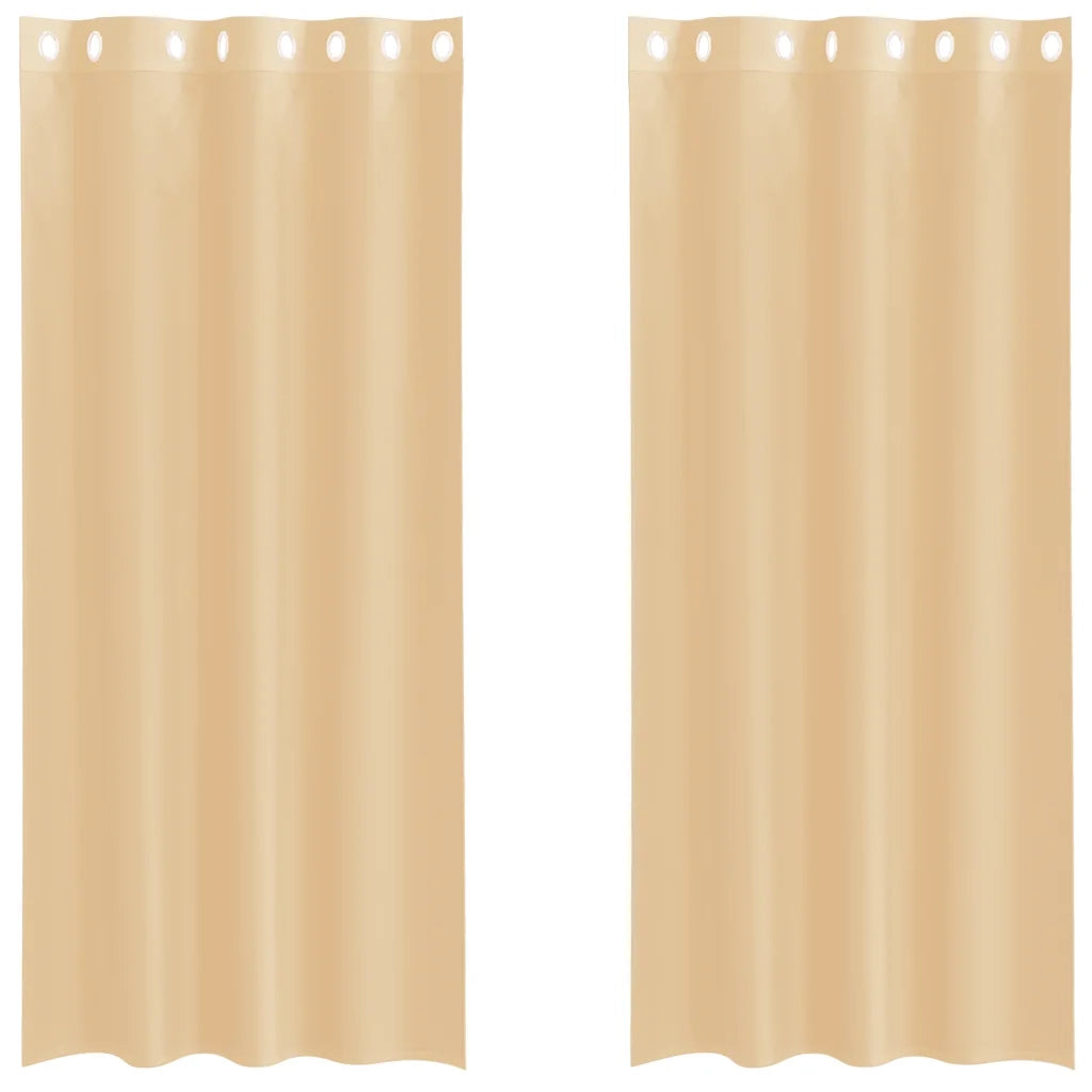 Tende in Voile con Occhielli 2 pz Sabbia 4102121