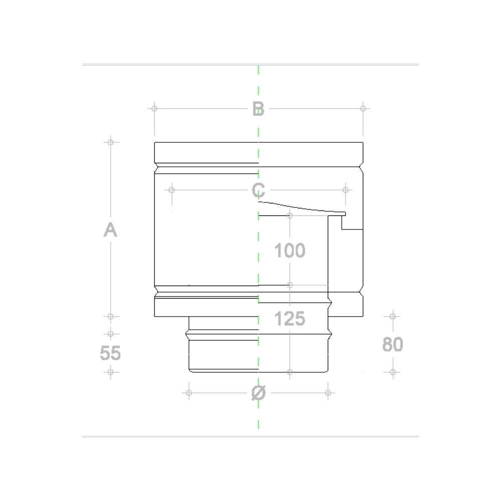 Fumaiolo da 220mm terminale tipo botte 4 venti inox aisi 304 base tonda m maschio