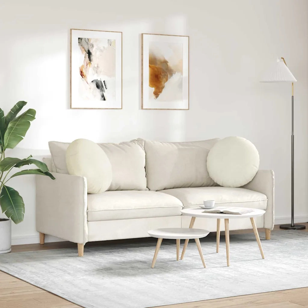 Cuscini per Seduta 2 pcs Crema Ø50 x 19 cm Velluto 42014183