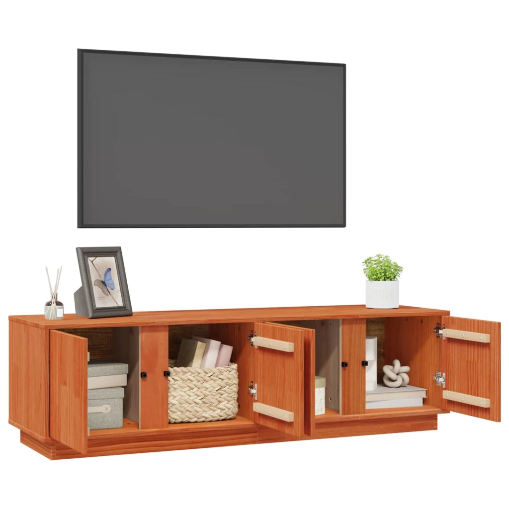 Mobile TV-Credenza per TV Marrone Cera 140 x 40 x 40 cm Legno di pino massiccio