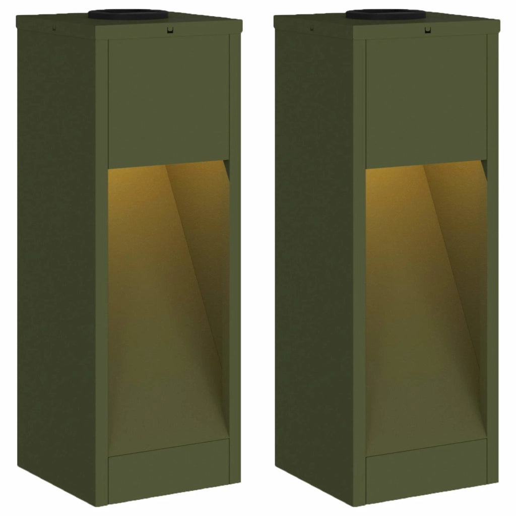 Lucina LED Solare da Percorso 2 pcs Verde oliva 879712