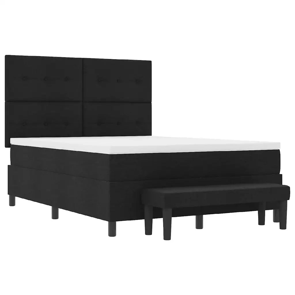 Letto a molle con materasso Nero 160 x 200 cm Tessuto