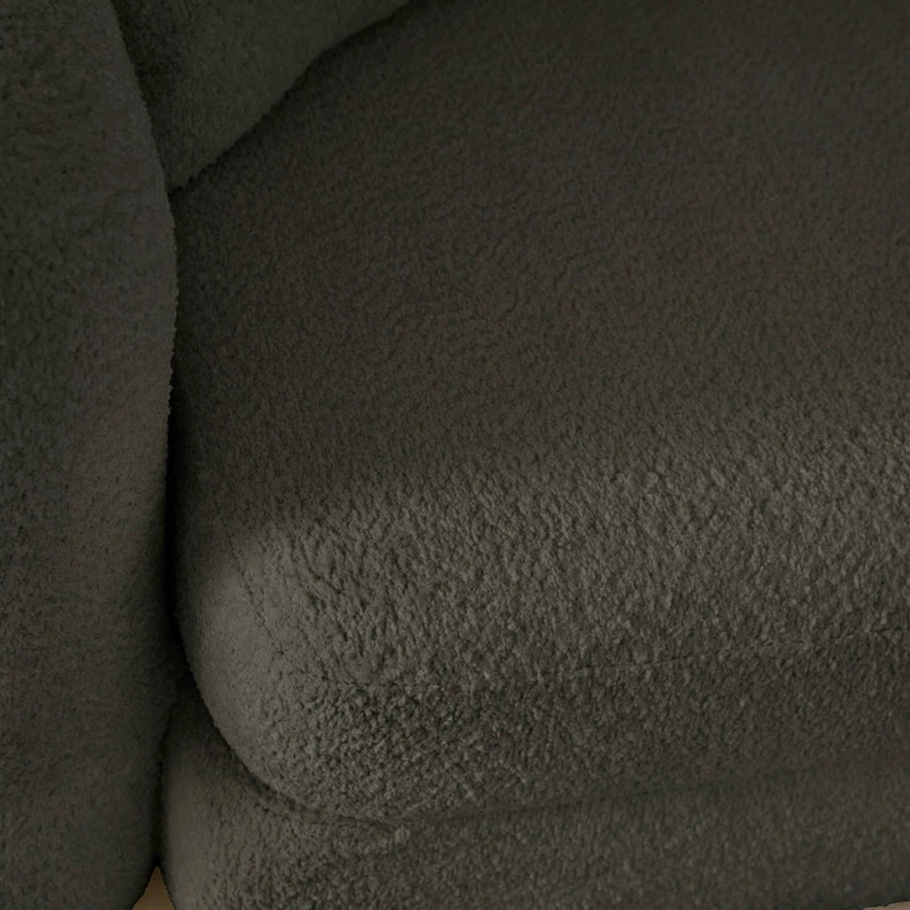 Divano letto in bouclé testurizzato, 3 posti, verde kaki