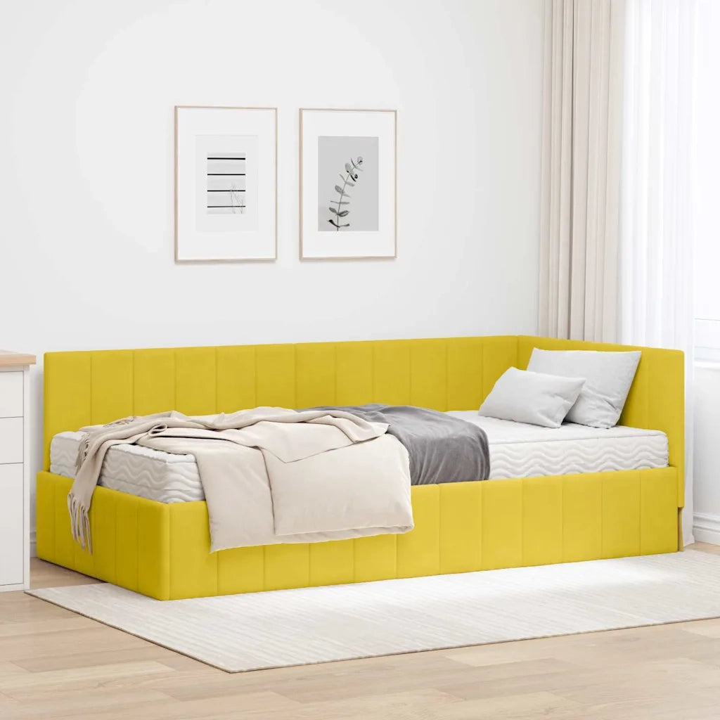 Struttura Letto Angolare con Materasso 2 pcs Giallo Velluto 3393874