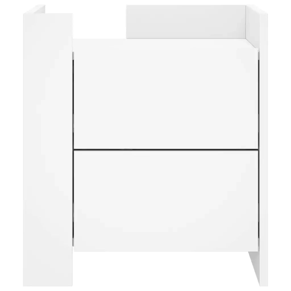 Comodino Bianco 45x50x50 cm in Truciolato 848283