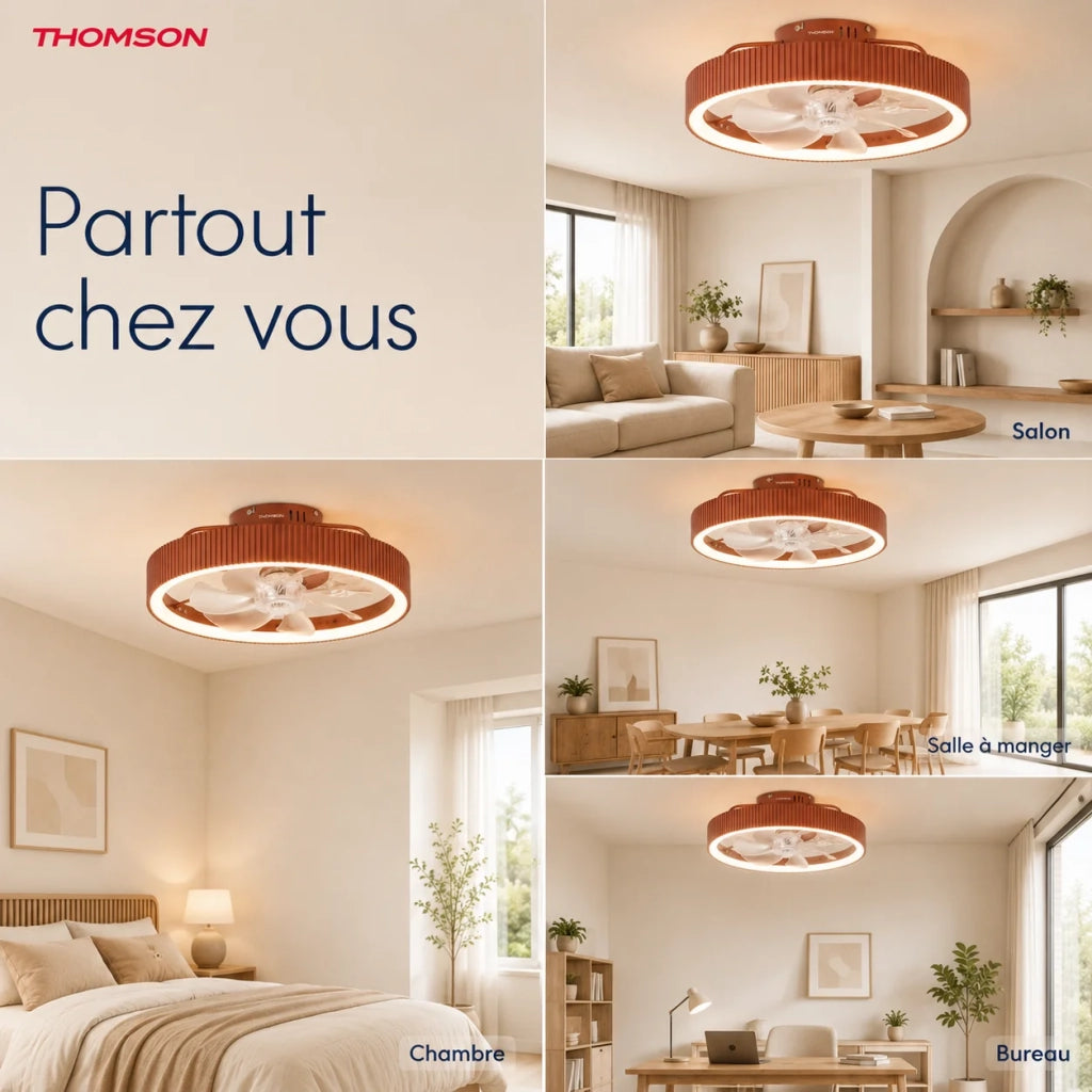 Ventilatore da soffitto con luce e telecomando incluso THOMSON MIRA