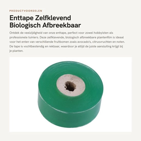 Tappetino biologico a 100m - Autoadesivo - Resistente all'umidità - Elastico - Adatto per alberi da frutto - Alta qualità pellicola PE - Ente di protezione per piante