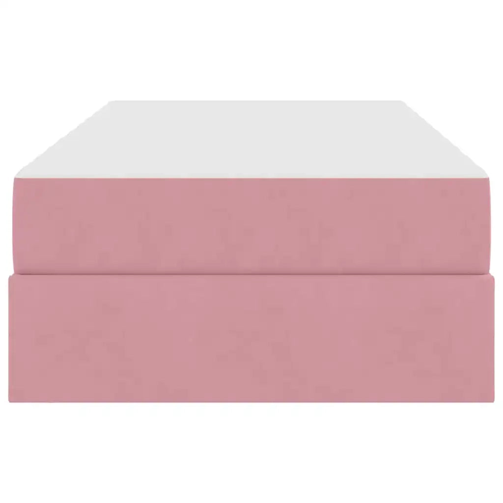 Letto con contenitore e materasso Rosa 90 x 200 cm Velluto 3399699