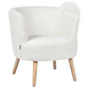 Poltrona Bianco Imbottito Boucle Vasca Sedia Stile Retrò