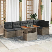 Set Divano da Giardino 7 pcs Grigio Poly Rattan 3358078