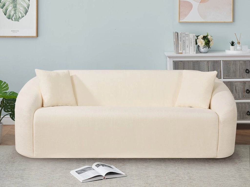 Divano fisso diritto in tessuto "Ondine" - 3 posti - Beige