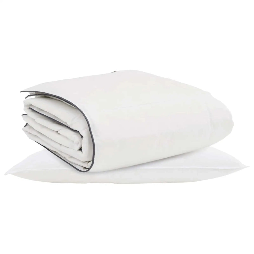 Piumone | Duvet Invernale con cuscino 2 pz Bianco Piuma d'anatra