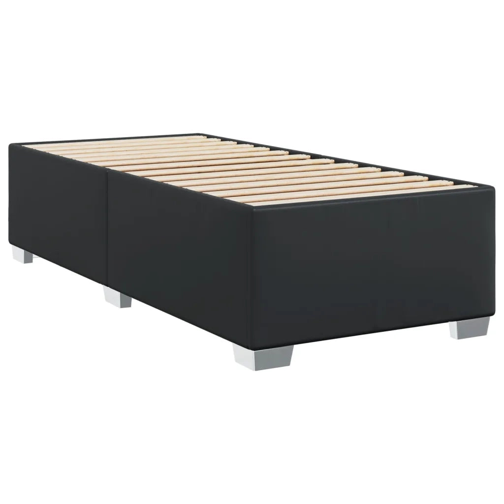 Giroletto a Molle con Materasso Nero 90x190 cm in Similpelle 3286100
