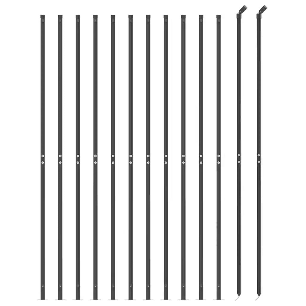 Recinzione da Giardino | Recinzione Metallica con Flangia Antracite 1,6x25 m