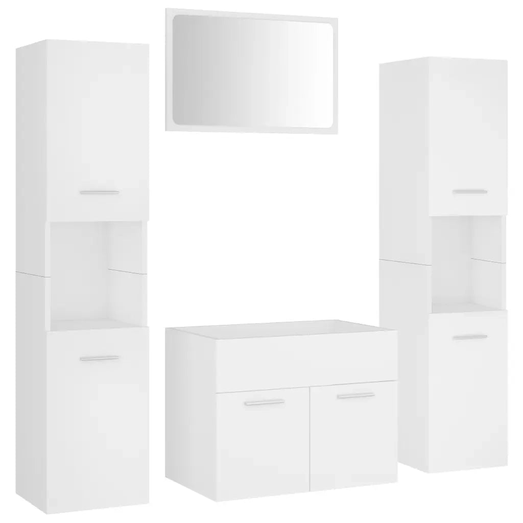 Set Mobili da Bagno Bianco in Truciolato 3071045