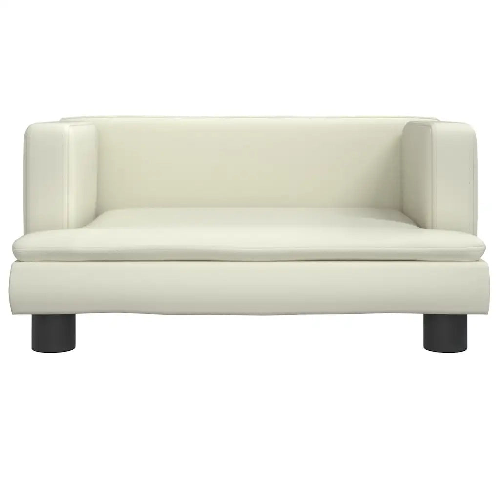 Divano per Bambini-Sofa-Divanetto Crema 60x40x30 cm in Similpelle