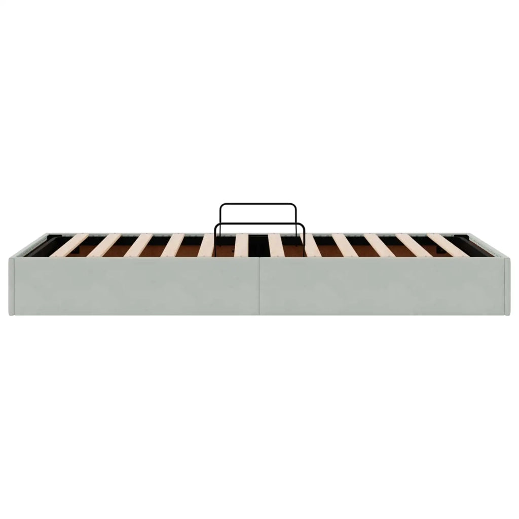 Letto ottomano Grigio Chiaro 90 x 190 cm Velluto 3442850