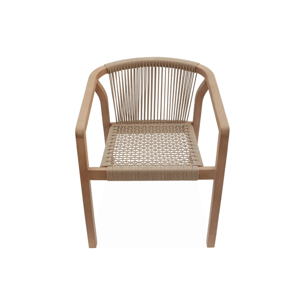 Set 2 sedie impilabili in legno e corda