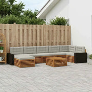 Set di divani da esterno 8 pcs Naturale e Grigio Chiaro 3383664