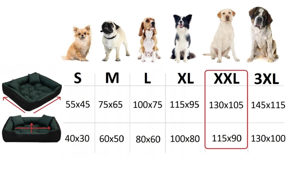 AIO FACTORY XXL ECCO Letto per cani impermeabile verde