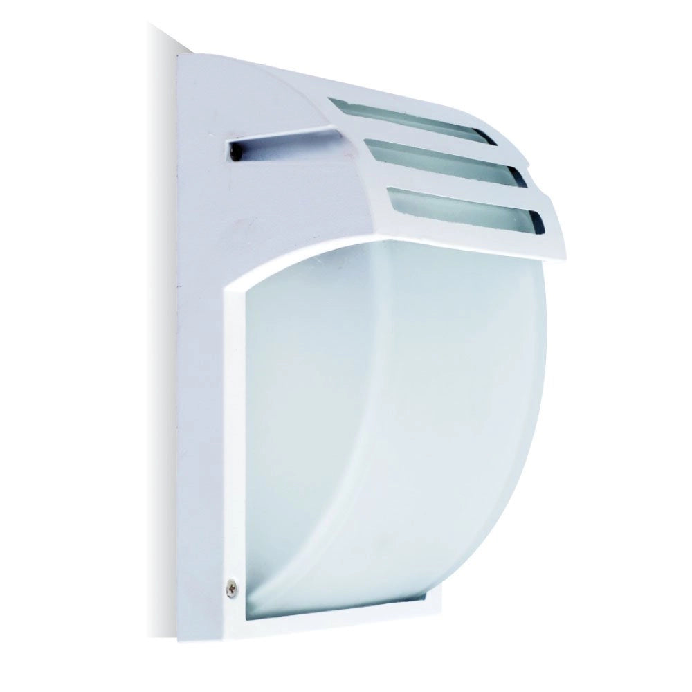 Lampada LED da Muro con Portalampada E27 (Max 60W) Colore Bianco Vetro Satinato IP44