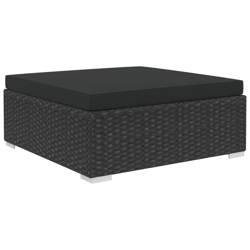 Set Divani da Giardino 8 pz con Cuscini in Polyrattan Nero