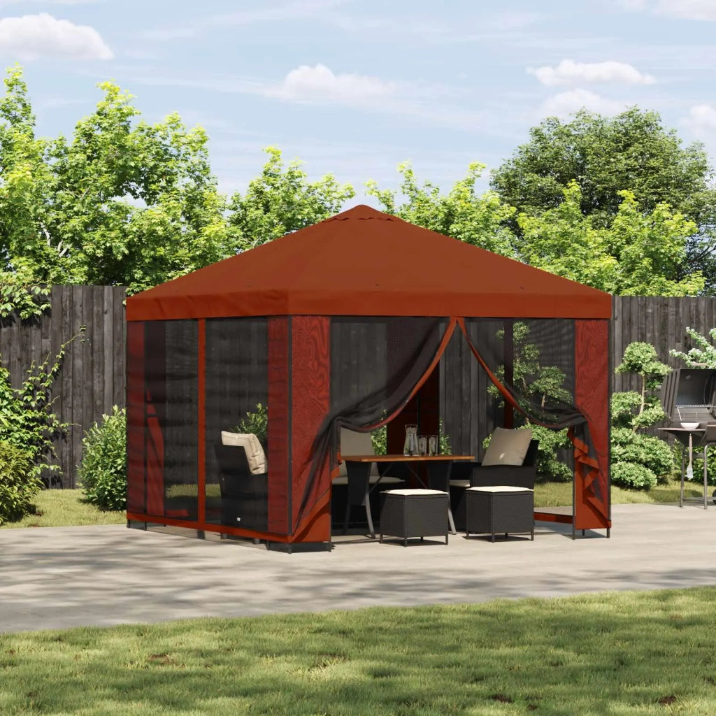 Gazebo 3 x 3 m Terracotta Poliestere e Acciaio 190 900328