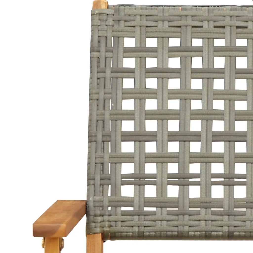 Set Pranzo da Giardino 5pz Grigio Polyrattan e Legno Massello 3281827
