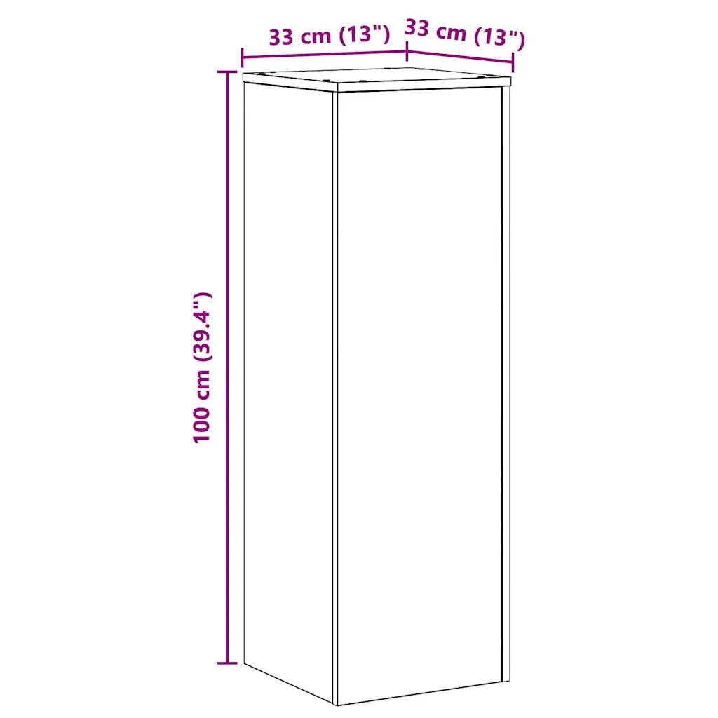 Supporto per Piante Legno Vecchio 33x33x100 cm in Truciolato 852958
